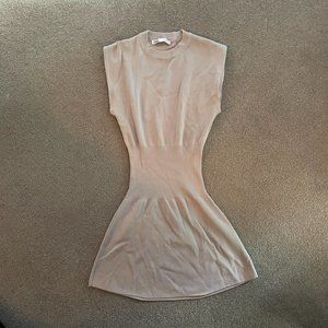 COPY - Grey Dress With Ribbed Cinched Waist